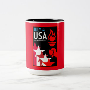 American Independence Day Two-Tone Coffee Mug