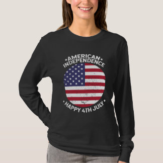 American Independence Happy 4th July Vintage Men W T-Shirt