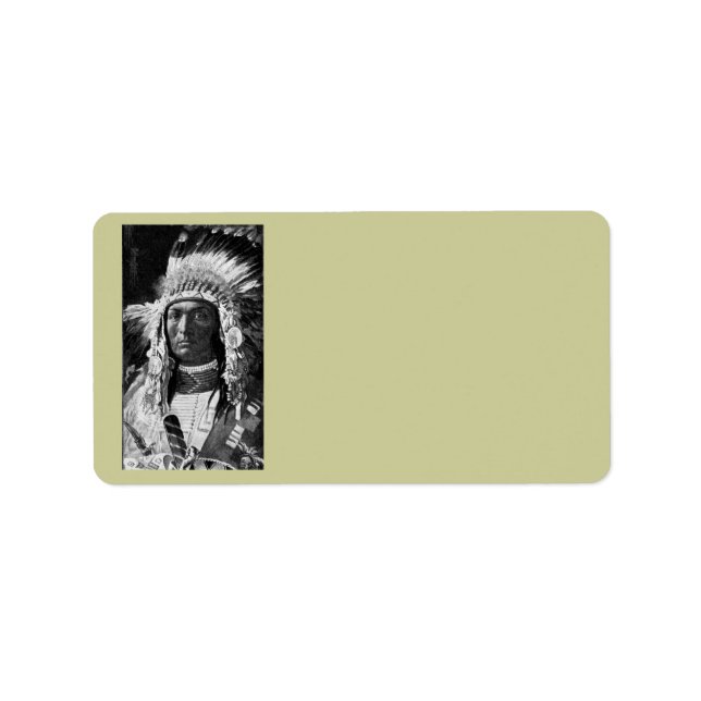 American Indian Chief Address Label (Front)