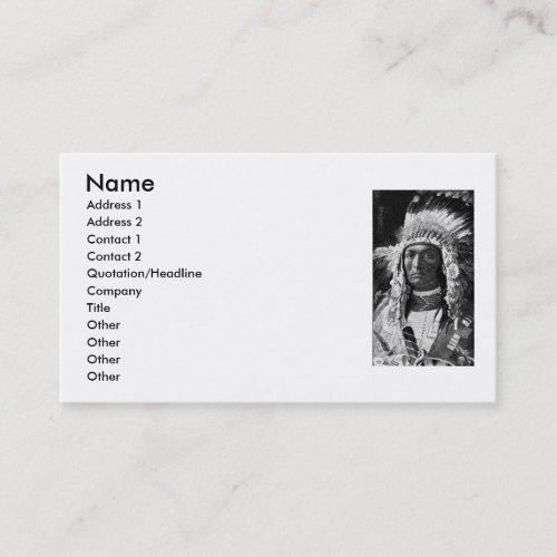 American Indian Chief Business Card