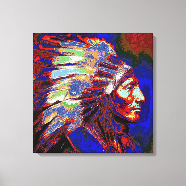 American Indian Chief Canvas Print (Front)