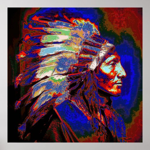 American Indian Chief Graphic Poster