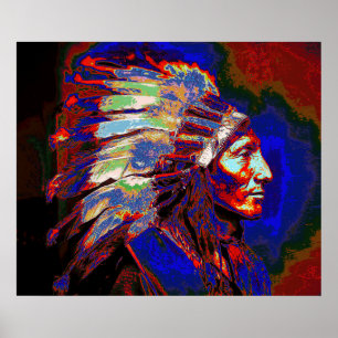 American Indian Chief Graphic Poster
