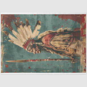 American Indian Chief Heritage Decoupage Tissue Paper