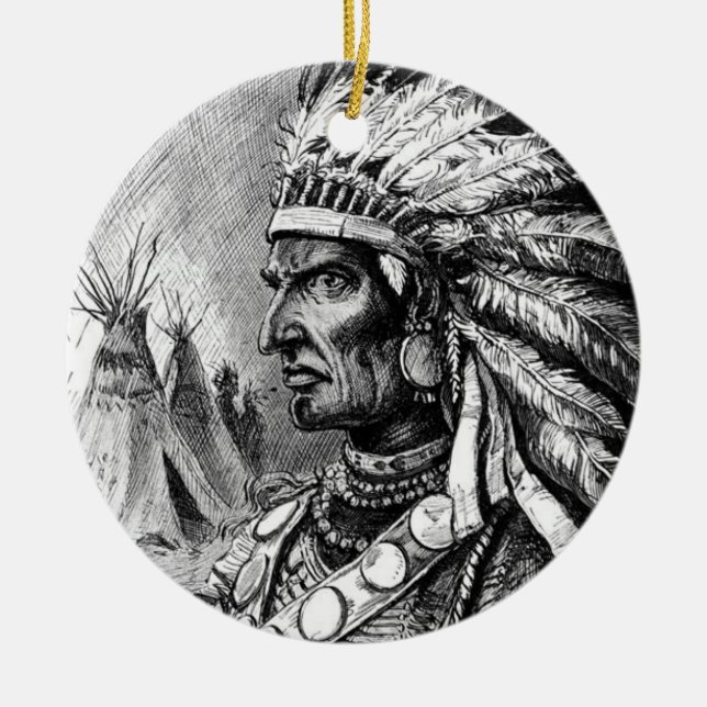 American Indian Chief Ornament (Front)