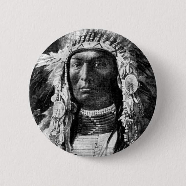 American Indian Chief Pinback Button (Front)