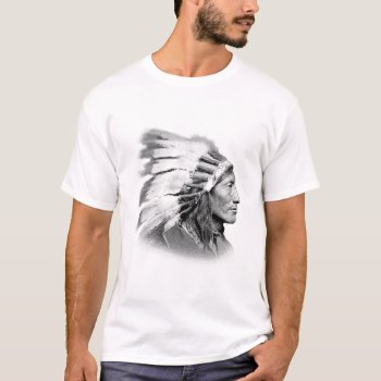 American Indian Chief T-shirt by tempera70 at Zazzle