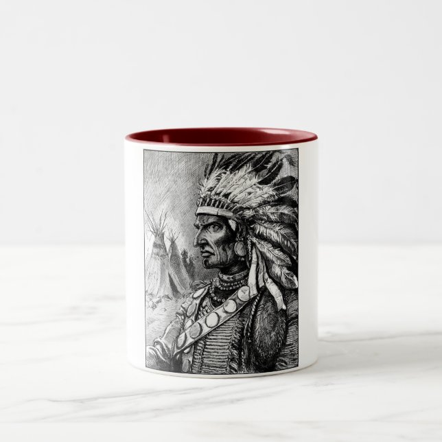 American Indian Chief Two-Tone Coffee Mug (Center)