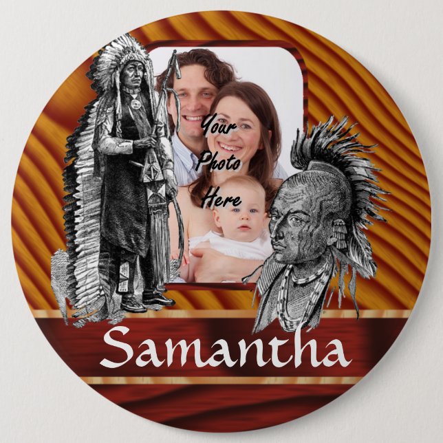 American Indian chiefs Pinback Button (Front)