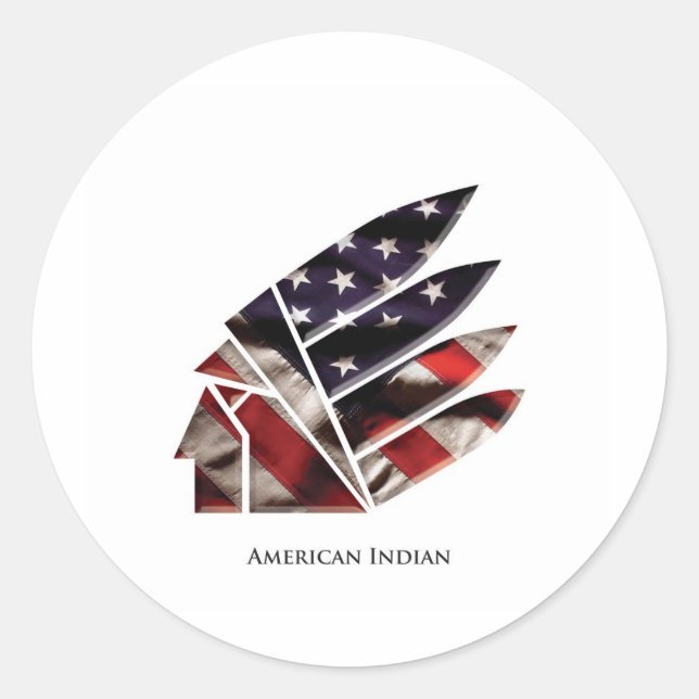 american indian classic round sticker (Front)
