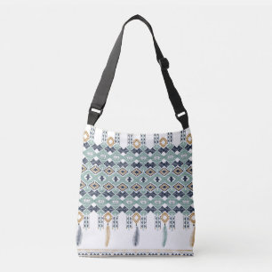 American Indian Geometry Seamless Border Crossbody Bag