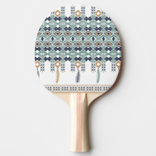 American Indian Geometry Seamless Border Ping Pong Paddle