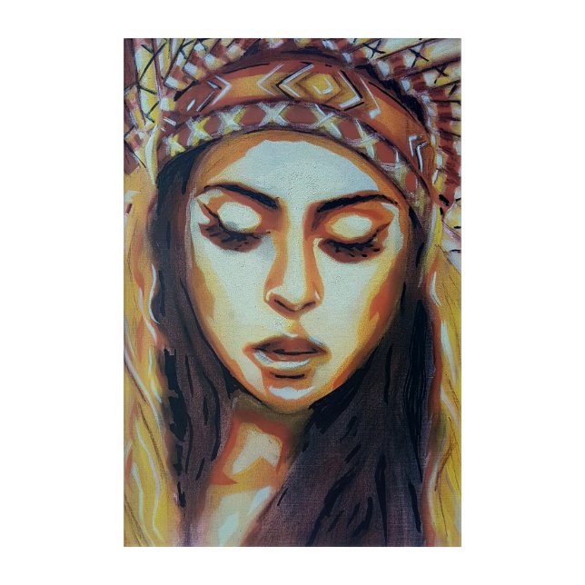 American Indian Girl Acrylic Print (Front)