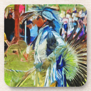 American Indian Pow Wow Dancer Beverage Coaster