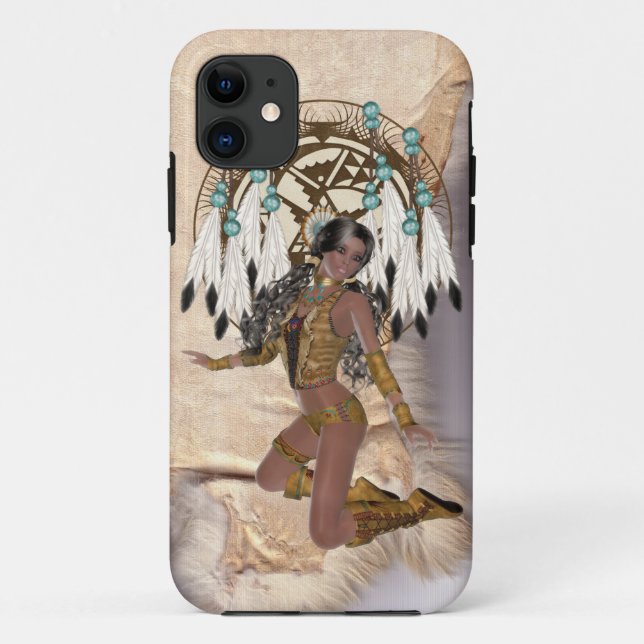 American Indian Princess Mandala Case-Mate iPhone Case (Back)