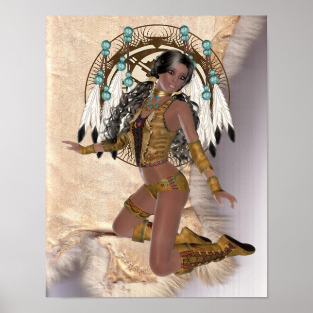 American Indian Princess Mandala Poster (Front)