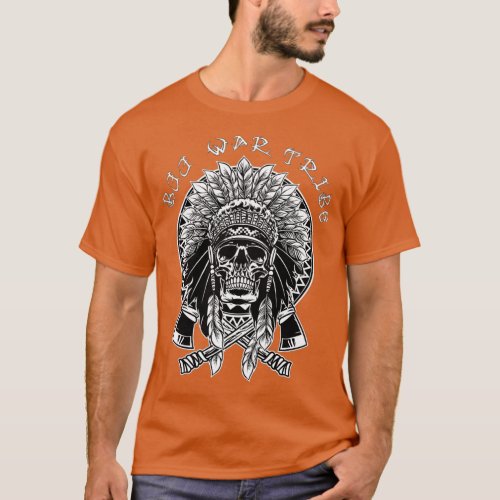 American Indian Skull Jiu Jitsu War Tribe BJJ Fana T_Shirt