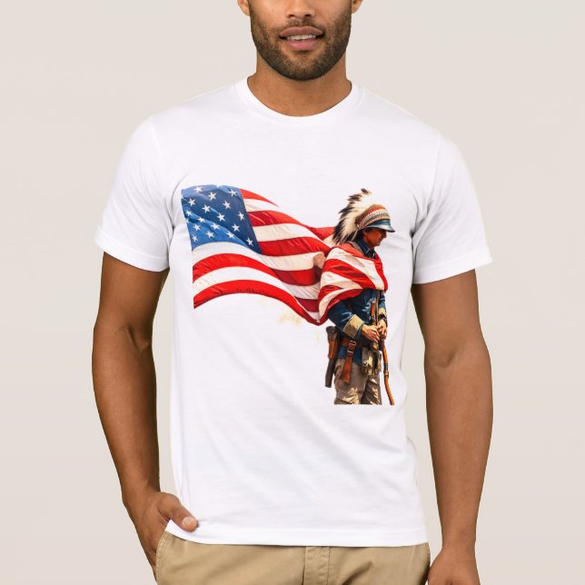 american indian soldier T-Shirt (Front)
