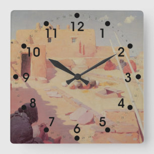 American Indian Square Wall Clock