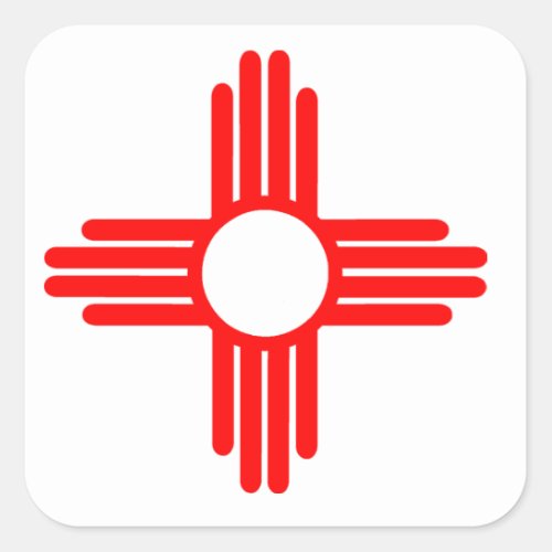 American Indian Sun Symbol Square Sticker
