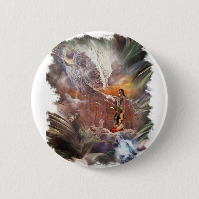 American Indian Wedding Night Vignette Button (Front)
