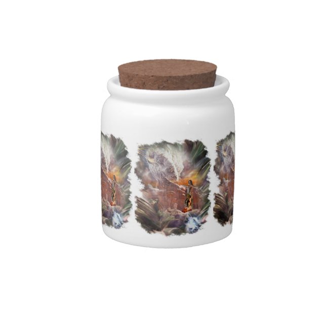 American Indian Wedding Night Vignette Candy Jar (Front)