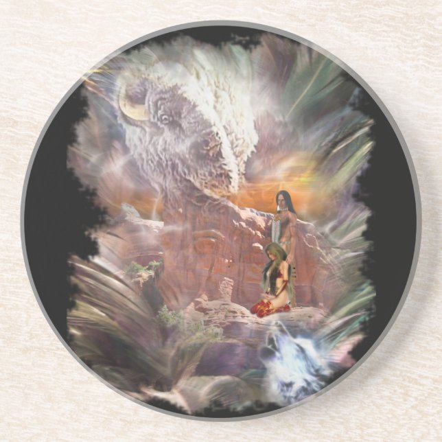 American Indian Wedding Night Vignette Coaster (Front)
