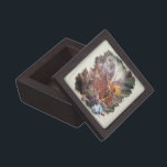 American Indian Wedding Night Vignette Jewelry Box<br><div class="desc">American Indian Wedding Night Beautiful surreal collage of an American Indian couple - she kneels before him on the red rocks- while his hand rests on her shoulder- this is overlaid onto a background of abstract feathers- in the top left corner is a white buffalo cloud vignette appearing to be...</div>