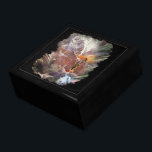 American Indian Wedding Night Vignette Jewelry Box<br><div class="desc">American Indian Wedding Night Beautiful surreal collage of an American Indian couple - she kneels before him on the red rocks- while his hand rests on her shoulder- this is overlaid onto a background of abstract feathers- in the top left corner is a white buffalo cloud vignette appearing to be...</div>