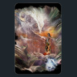 American Indian Wedding Night Vignette Magnet<br><div class="desc">American Indian Wedding Night Beautiful surreal collage of an American Indian couple - she kneels before him on the red rocks- while his hand rests on her shoulder- this is overlaid onto a background of abstract feathers- in the top left corner is a white buffalo cloud vignette appearing to be...</div>