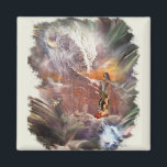 American Indian Wedding Night Vignette Magnet<br><div class="desc">American Indian Wedding Night Beautiful surreal collage of an American Indian couple - she kneels before him on the red rocks- while his hand rests on her shoulder- this is overlaid onto a background of abstract feathers- in the top left corner is a white buffalo cloud vignette appearing to be...</div>