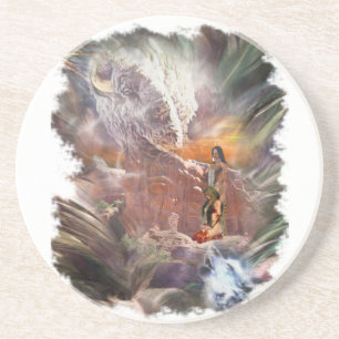 American Indian Wedding Night Vignette Sandstone Coaster