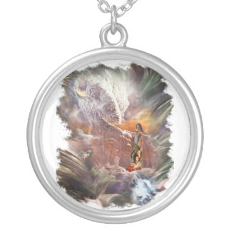 American Indian Wedding Night Vignette Silver Plated Necklace