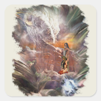 American Indian Wedding Night Vignette Square Sticker