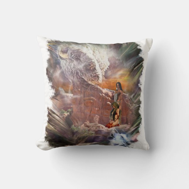 American Indian Wedding Night Vignette Throw Pillow (Front)