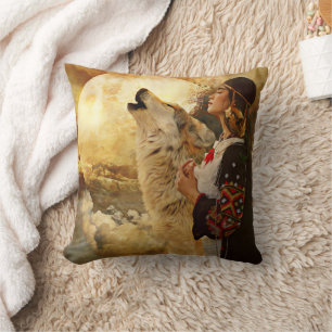AMERICAN INDIAN WOMAN NATIVE PILLOWS