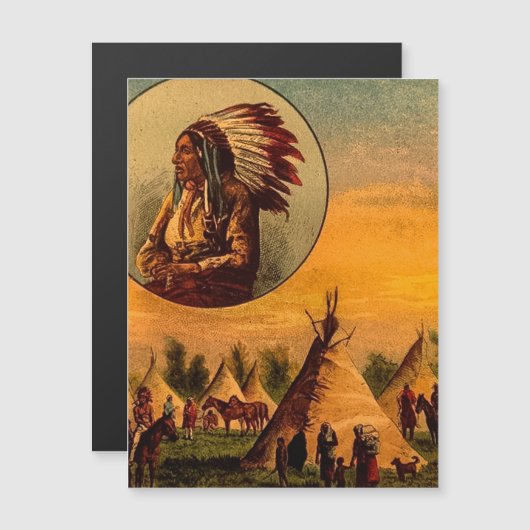 American Indians Vintage Magic Lantern Slide (Front/Back)