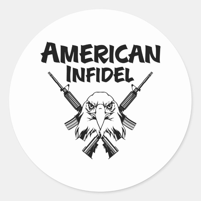 American Infidel Eagle Round Stickers