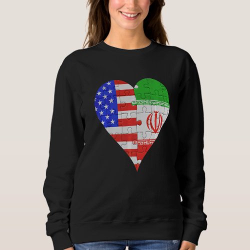 American Iranian Flag Heart Sweatshirt