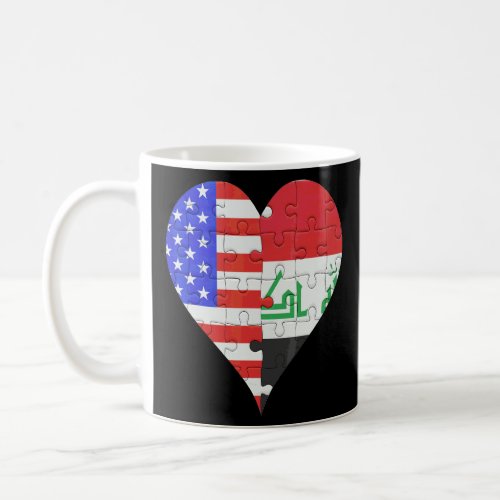 American Iraqi Flag Heart  Coffee Mug