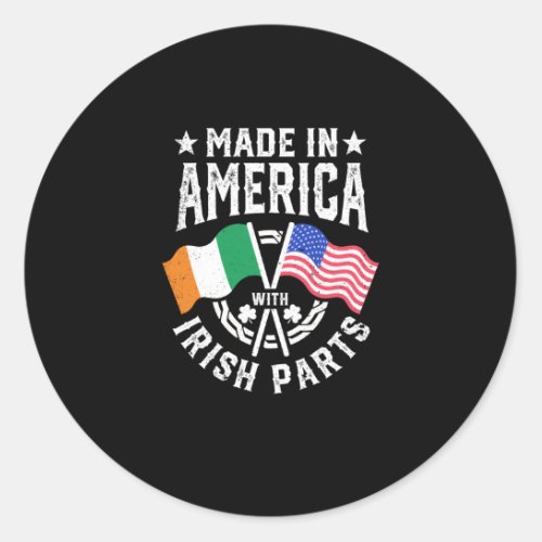 American Ireland Flag Made in America Irish Classic Round Sticker