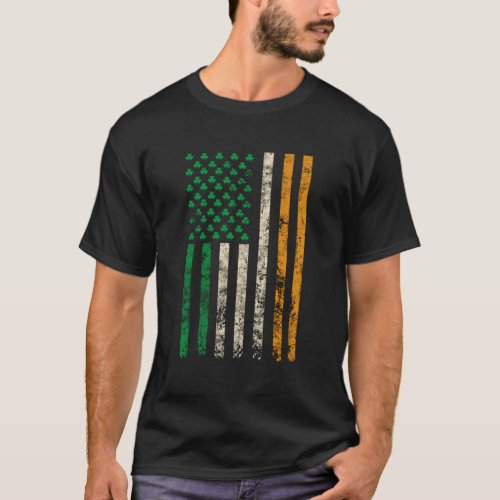 American Ireland Flag Shamrock Irish Flags T_Shirt