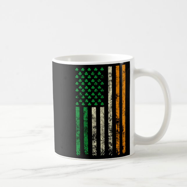 American Ireland Flag Shamrock Irish Patricks Day  Coffee Mug (Right)