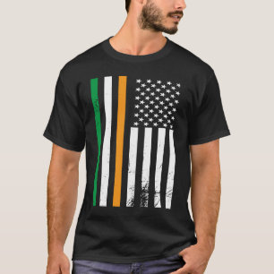 American Irish Flag Shamrock St Patrick's Day Luck T-Shirt