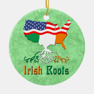 American Irish Roots   Ceramic Ornament