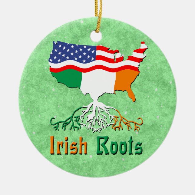 American Irish Roots   Ceramic Ornament (Front)