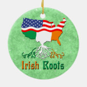 American Irish Roots   Ceramic Ornament (Back)