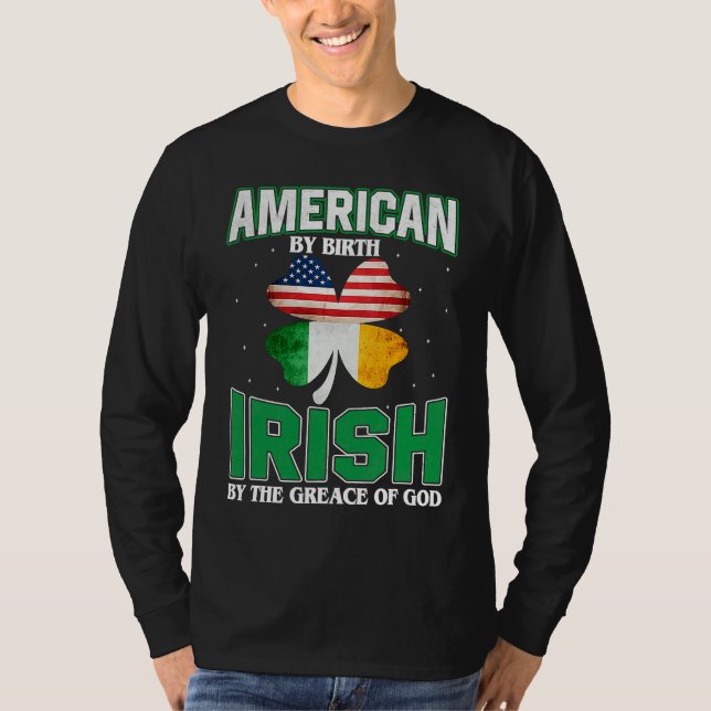 American Irish Shamrock Lucky St Patricks Day Men  T-Shirt (Front)
