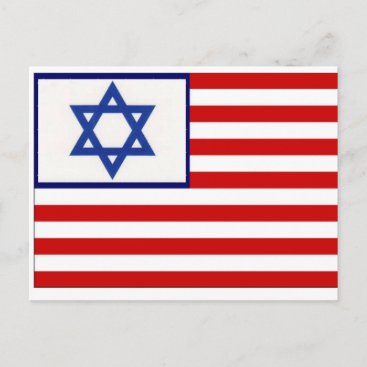 American Israel Flag ~ Together We Stand ~ USA Postcard
