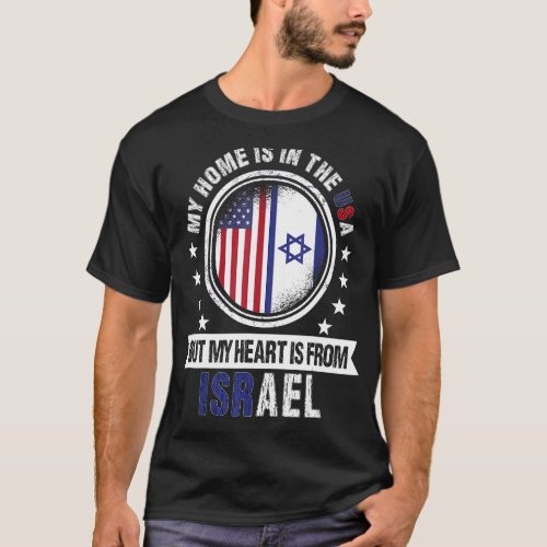 American Israeli Flag Heart from Israel American P T_Shirt
